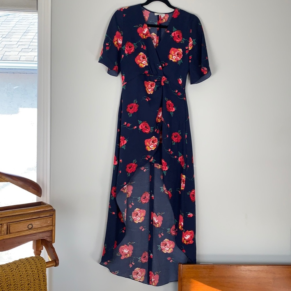 Babaton Navy Floral Jedd Dress ARITZIA